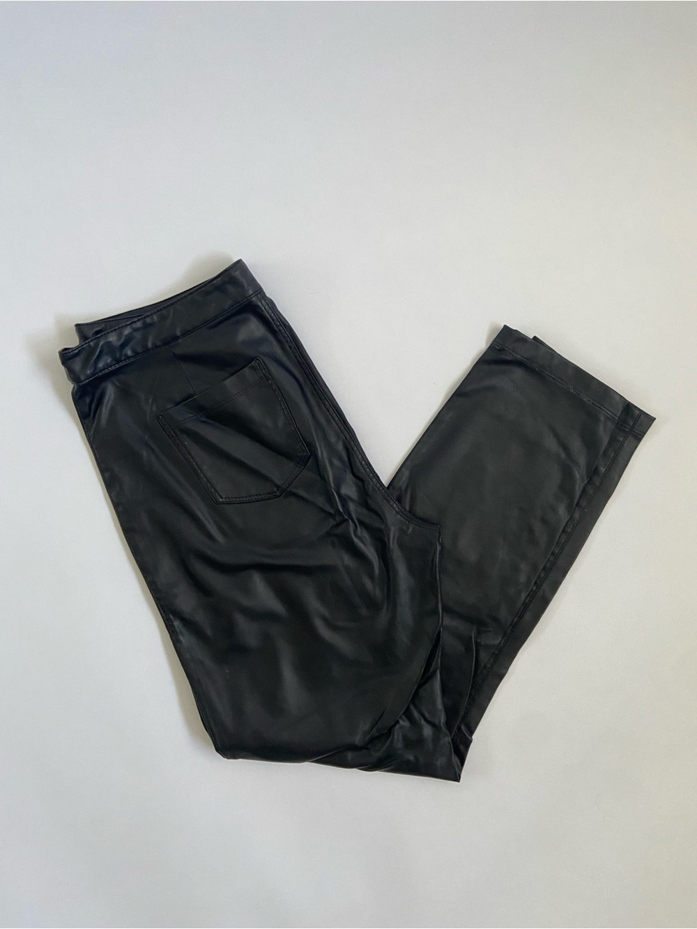 Topshop Black Faux Leather Skinny Pants